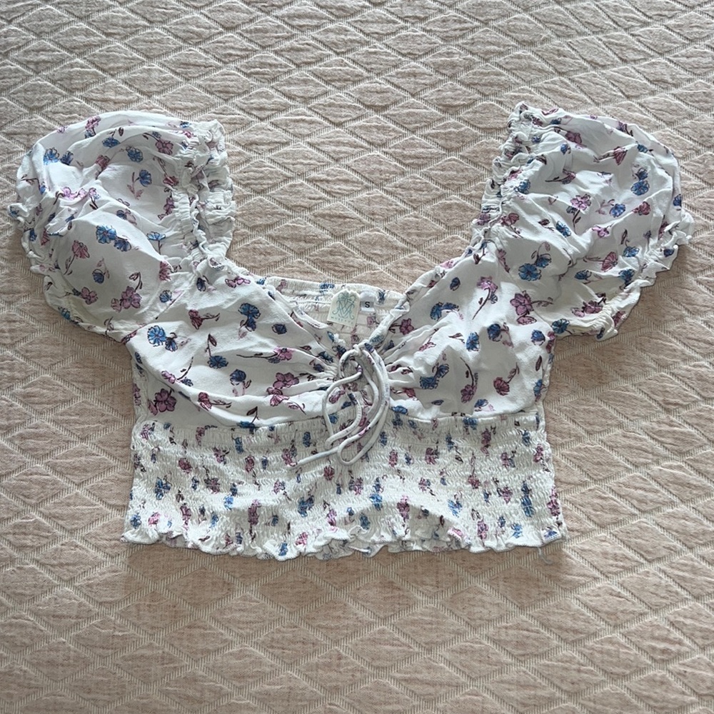 White and floral top